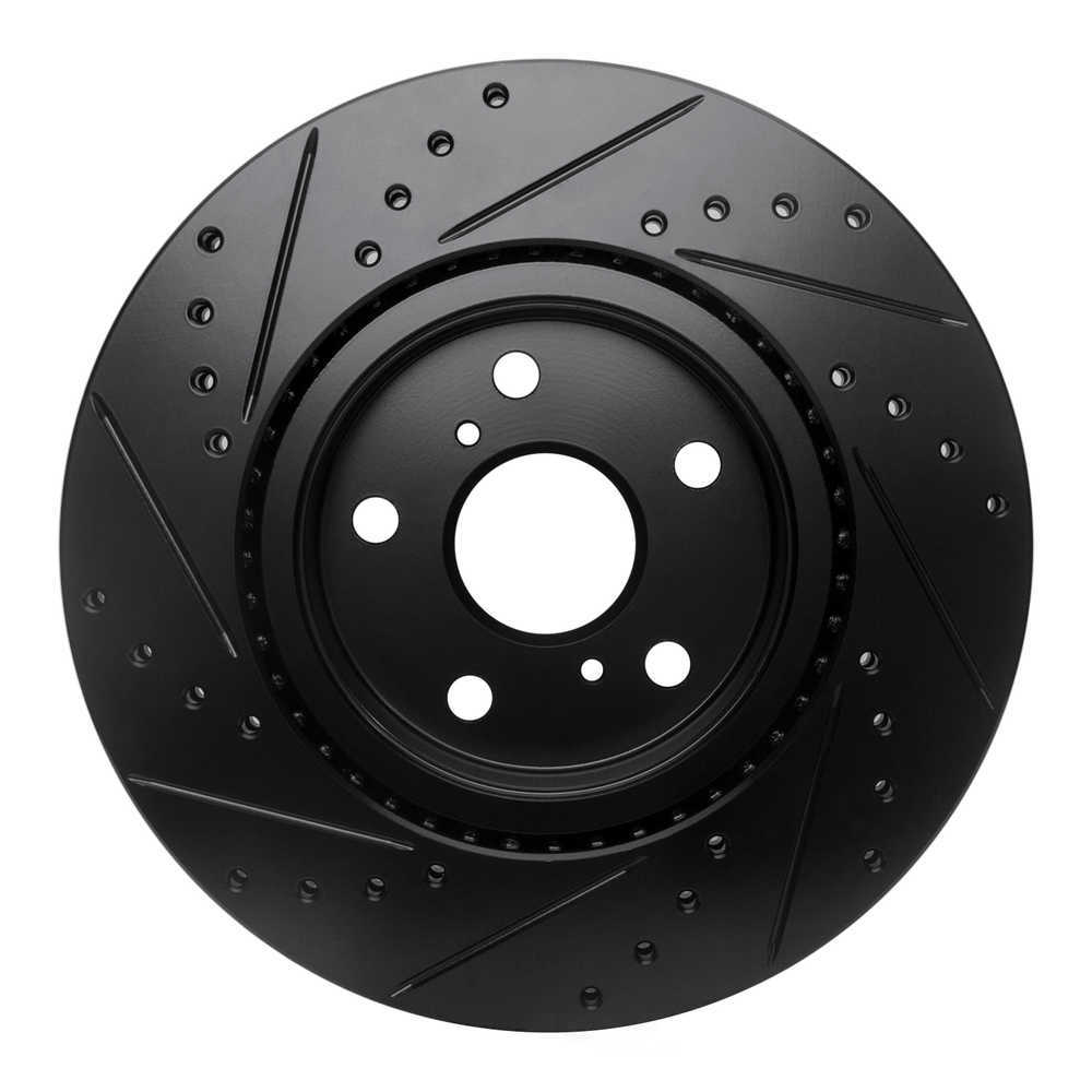 Dynamic Friction Company 633-76028R DFC Brake Rotor - Drilled And Slotted - Black
