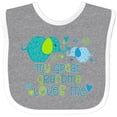 thumbnail image 3 of Inktastic My Great Grandma Loves Me Cute Elephants Boys or Girls Baby Bib, 3 of 4