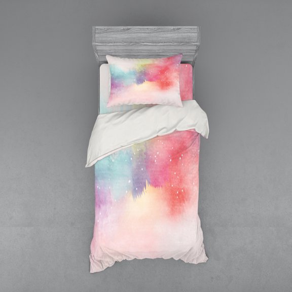 Ambesonne Colorful Bedding Set 3 Pcs, Abstract Digital Paint, Twin, Multicolor