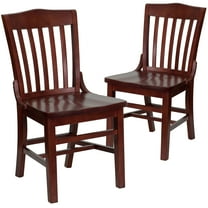 Flash Furniture 2 Pack HERCULES Series School House Back Mahogany Wood Restaurant Chair