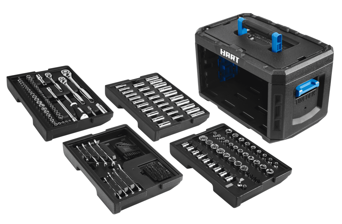 HART 215-Piece Mechanics Tool Set, Multiple Drive, Chrome Finish