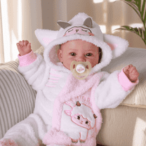 RSG 18" Lifelike Smile Baby Dolls - Newborn Soft Cloth Body Real Life Baby Dolls with Gift Box for Kids Age 3 