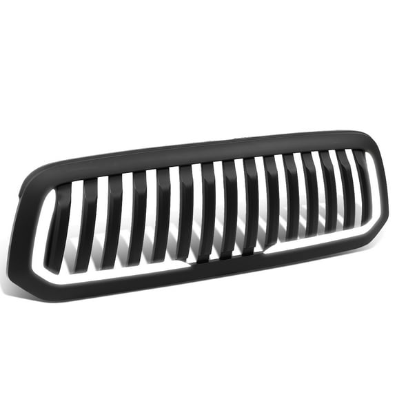 DNA Motoring LED Light Bar Matte Black Front Bumper Hood Vertical Grille For 2013-2018 RAM 1500