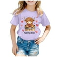 thumbnail image 4 of Angala Valentine's Day Children's Short Sleeve Top Printed T Shirt Casual Shirt Stlish Cute Girls Tops Tees Shirts 3-4 Years, 4 of 4