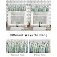 thumbnail image 4 of Green Eucalyptus Leaves Curtain Valance for Windows/Living Room/Kitchen/Bathroom/Café, Short Rod Pocket Tier Curtain Window Treatment Panel Spring Vase Birds Botanical Topper Curtain 60''x18'', 4 of 6