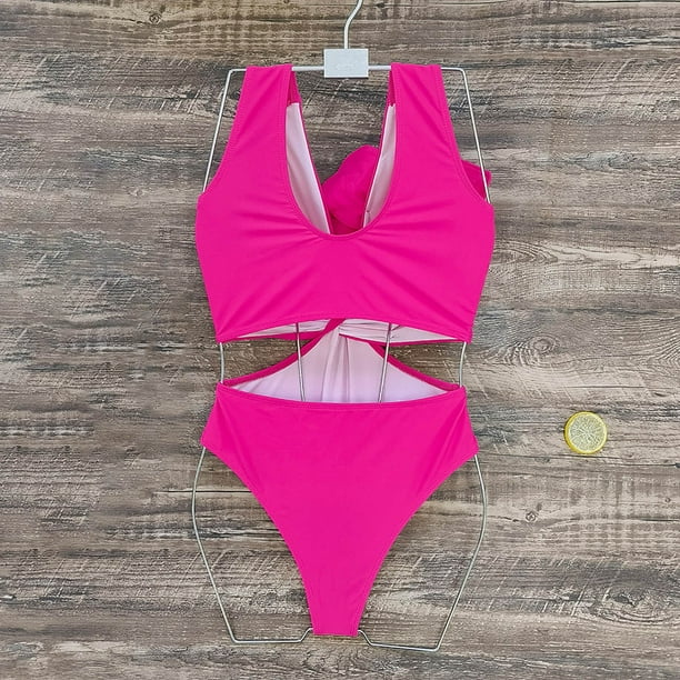 Aayomet Plus Size Bathing Suit for Women Bikini Coral Bikini Cutout Set  Women's One-Shoulder Bikini Swimwear Swimwears,Pink M 