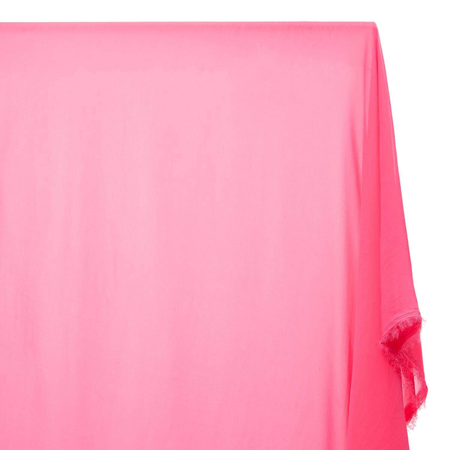 Polyester Chiffon Sheer Lightweight Breathable (60 Inch) Fabric By The Yard - For Sewing Apparel, Accessories, Décor, & More - Fuchsia (1 Yard)
