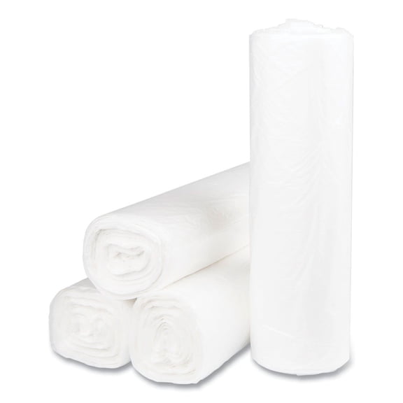 High-Density Interleaved Commercial Can Liners 45 gal, 14 microns, 40" x 48", Clear, 250/Carton