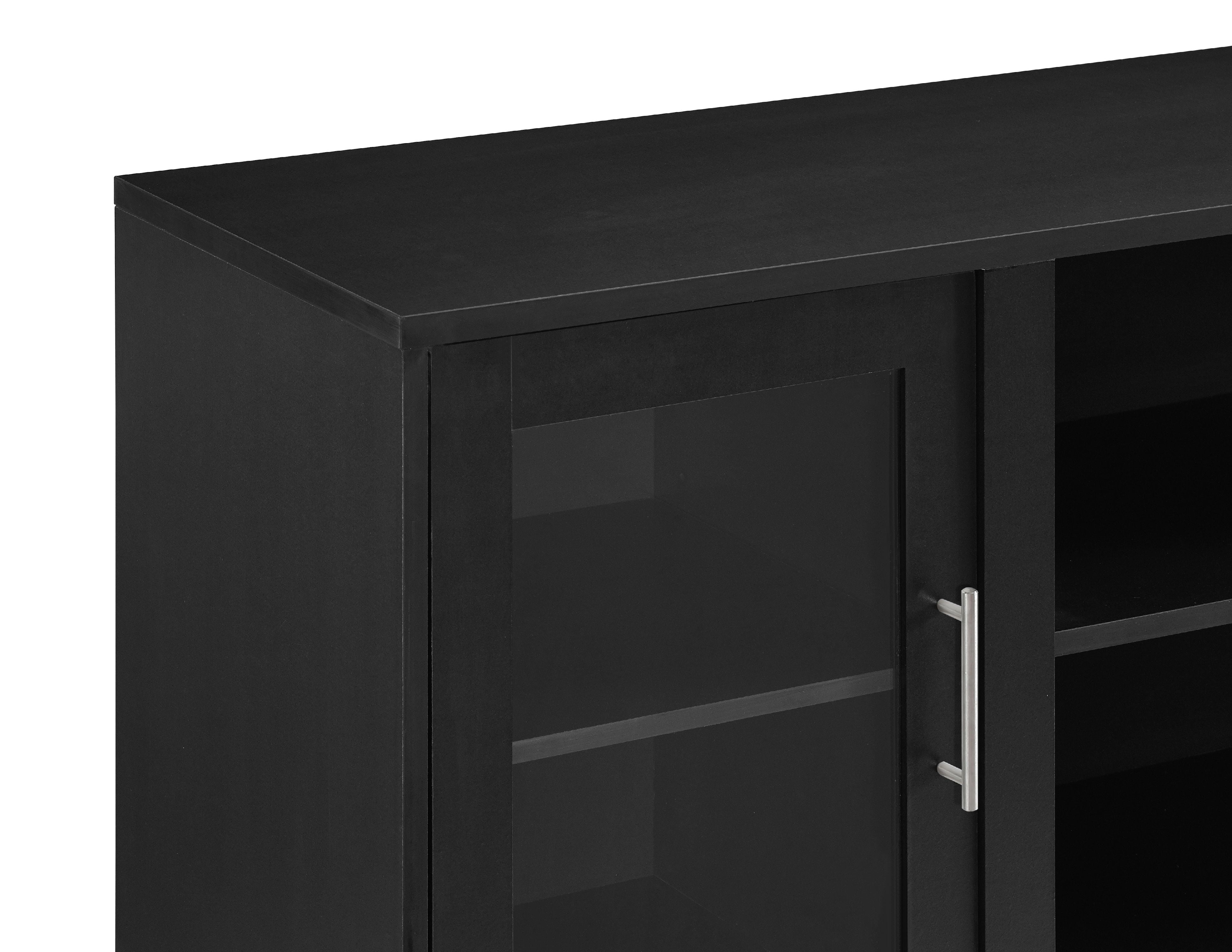 Manor Park Modern TV Stand with 2 Storage Cabinets for TVs up to 56", Black