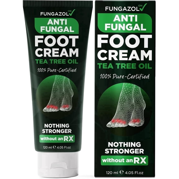 Foot Cream with Tea Tree Oil | Antifungal Cream to Soothes Cracked Heels, Dry Skin & Itchy Feet | Helps with Athlete’s Foot, Nail Fungus & Jock Itch | Relieves Itching & Burning | 4.05 fl oz