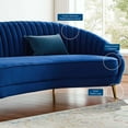 thumbnail image 5 of Tufted Sofa, Velvet, Blue Navy, Modern Contemporary Urban Design, Living Lounge Room Hotel Lobby Hospitality, 5 of 8