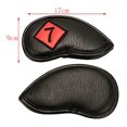 thumbnail image 1 of Golf Iron Headcover Club Head Cover Training Equipment Protection Sticker Closure Black+Red, 1 of 9