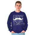 thumbnail image 5 of Happy Father's Day Dad Mustache Men's Crewneck Sweatshirt Brisco Brands M, 5 of 6