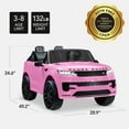 thumbnail image 2 of Best Choice Products Kids 24V 2-Seater Licensed Range Rover Ride-On Car w/ Parent Control 132lb Weight Capacity - Pink, 2 of 9