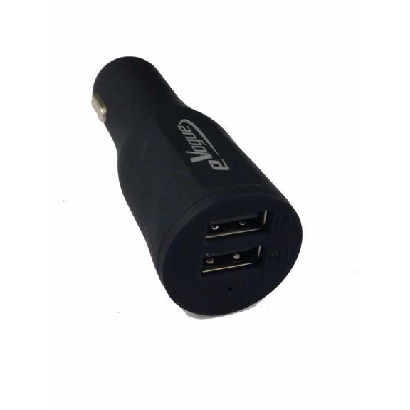 Rubberized Car Charger Adapter for Vertu Signature Touch,General Mobile GM5, Lenovo P2, Vibe K6, PALM Pixi Plus, Pixi (Dual USB Port) - Black MND Stylus