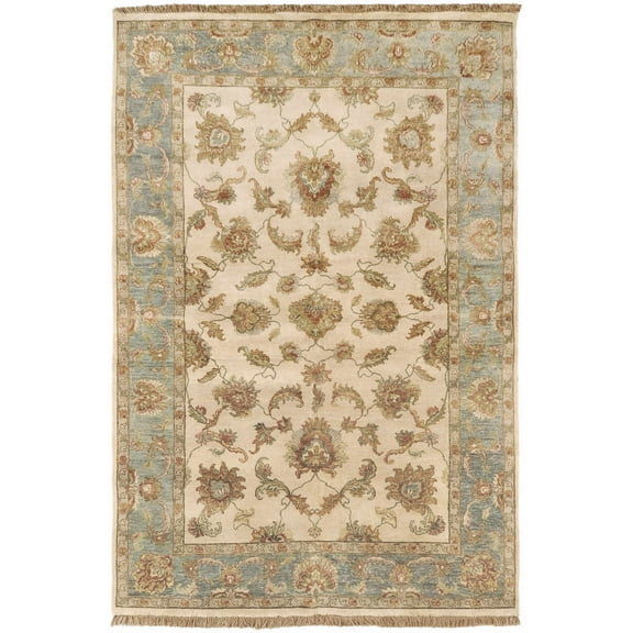 BoutiqueRugs Dahlonega Traditional Area Rug - Beige, Dark Red, Burgundy - 5'6" x 8'6"