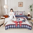 thumbnail image 4 of Castle Fairy Personalized Bow Knot Initial S Bedding Comforter Set 2pcs for Kids Teens,USA Flag Stars Print Twin Comforter Sets Microfiber,Vintage Lodge Cabin Breathable Bedding Set, 4 of 8