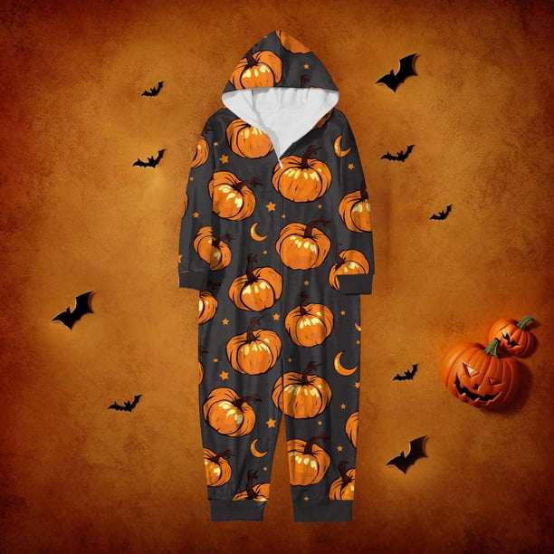 Halloween Pajamas Long Sleeved Zippered Family Matching Jumpsuit Romper Family Halloween Costumes Family Pajamas Matching Pjs