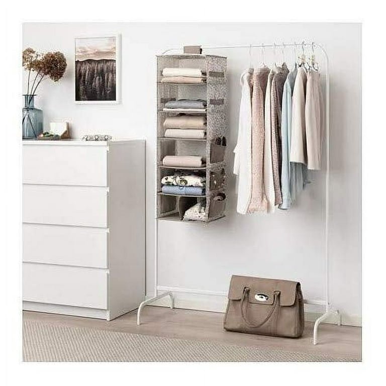BLÄDDRARE Hanging storage with 7 compartments, gray/patterned, 11