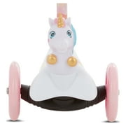 Sakar Unicorn Ride-N-Glide Buddies 3D Toddler Scooter, 3 Wheel Scooter for Kids Ages 3+, White