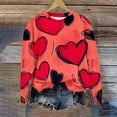 thumbnail image 4 of qucoqpe Valentine's Day Womens Tops Fashion Heart Printed Crew Neck Pullover Shirts Long Sleeve Sweatshirts, 4 of 5