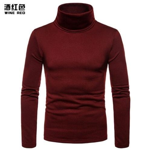 Fashion Mens Polo Roll Turtle Neck Pullover Knitted Tops Sweater Blouse Shirt Winter
