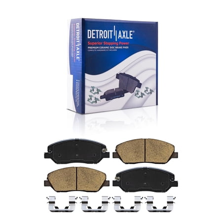 Detroit Axle - Front Ceramic Brake Pads with Hardware Replacement for 2017 2018 2019 Hyundai Santa Fe 2019 Santa Fe XL - 2pc set