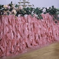 thumbnail image 2 of BalsaCircle 14 feet x 29" Сurly Waves Taffeta Table Skirt Dusty Rose, 2 of 6