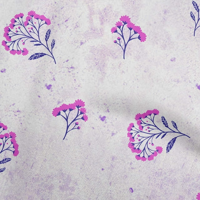 oneOone Rayon Purple Fabric Floral Floral With Texture Sewing Craft Projects Fabric Prints By Yard 56 Inch Wide