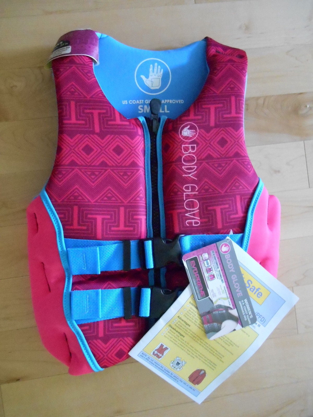 Body Glove Womens (Small) Pink Blue Evoprene PFD Life Vest by