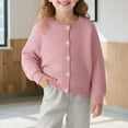 thumbnail image 3 of SonxaHe Toddler Girls' Sweater Classic Button Up Cable Knit Cardigan Children Soft Warm Fall Outerwear Winter Sweaters Pink,Sized 3-4, 3 of 6