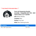 thumbnail image 2 of Front Left Suspension Knuckle Assembly - Compatible with 1992 - 2001 Toyota Camry 2.2L 4-Cylinder 1993 1994 1995 1996 1997 1998 1999 2000, 2 of 2