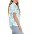 thumbnail image 4 of LA LEELA Hawaiian Shirts Womens Bohemian Blouse Cotton Linen Effect Short Sleeve Tropical Vacation Casual Summer Button Down Beach Party Shirts for Women S Palm Tree Island, Blue, 4 of 6