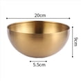 thumbnail image 4 of 4X de Ensalada de Acero Inoxidable de Gran Capacidad Recipiente de Comida de Cocina Coreano Tazón de Ramen de Fideos de Arroz de Sopa, Dorado, 20X9CM, 4 of 5