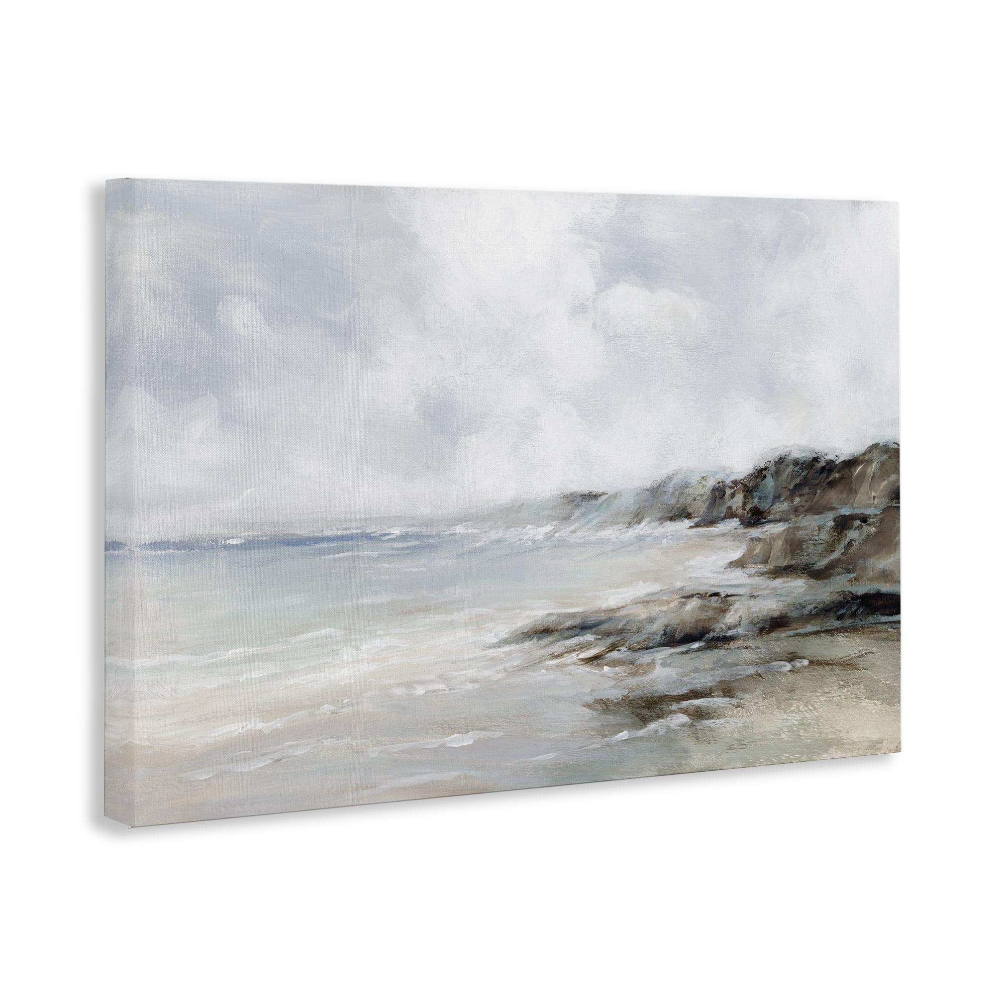 Stupell Industries Classic Shoreline Cliffs Nautical & Beach Painting Wrapped Canvas Art Print Wall Art, 36 x 24