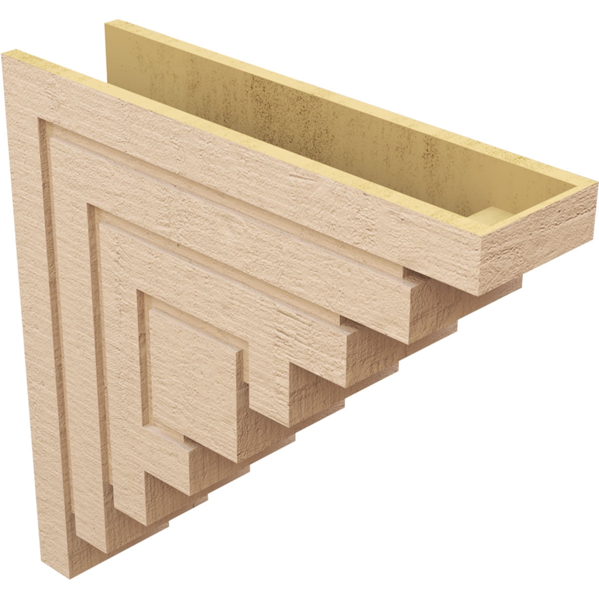 8"W x 32"D x 32"H Thin Landon Rough Cedar Woodgrain TimberThane Corbel, Primed Tan