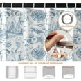 thumbnail image 3 of Voyage Nautical Shower Curtain, Sea Navy Sailboat Lighthouse Bathroom Curtain, Ocean Sail Theam Shower Curtain Set with 12 Hooks for Bathroom, Blue White, 72Wx84L, 3 of 6