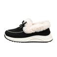 thumbnail image 2 of NexTorq Women's Winter Shoes Fuzzy Lined Warm Slip-On Boots with Bow Thick Sole Moc Toe Cozy Cold Weather Footwear for Walking and Everyday Comfort Wear Black US-7.5 (EU-40), 2 of 7