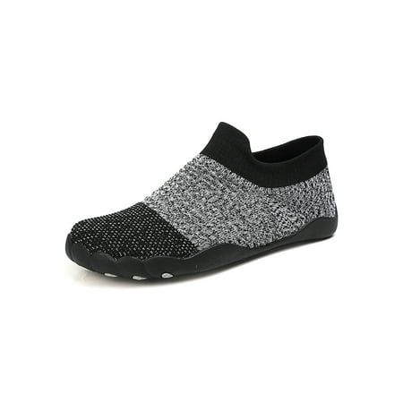 

Woobling Womens Mens Beach Shoe Slip On Aqua Socks Barefoot Water Shoes Exercise Sock Sneakers Anti-Slip Quick Dry Casual Gray 10