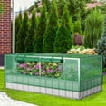 thumbnail image 3 of Topbuy 69” x 36” x 12” Galvanized Raised Garden Bed with Greenhouse Cover Raised Planter Box Kit with Roll-up Door 8PCS T Tags & A Pair of Gloves, 3 of 10