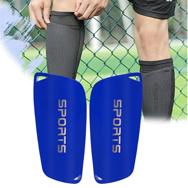 1 par de espinilleras de fútbol, Protector de piernas, espinilleras absorbentes de golpes para adultos Azul