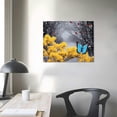 thumbnail image 3 of PIKWEEK  Black White Yellow Flowers Canvas Wall Art Blue Butterfly Modern Artwork Giclee Prints for Bathroom Bedroom Living Room Home Office Gift, 3 of 4