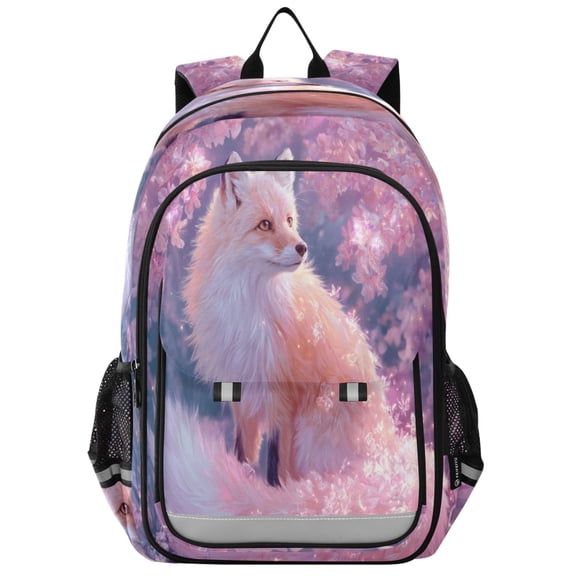 Backpack 12.9 *5.1 * 17.7 Inches Outing Backpack, Shopping Backpack, Travel Backpack Pink Fox Plump Figure