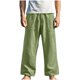 thumbnail image 2 of Pantalones largos de verano para hombre, informales, con cintura elástica, cordón ajustable, bolsillos rectos, transpirables, de poliéster., 2 of 6