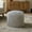 Grey, variant on 20" Fluffy Faux Fur Ottoman, Round Pouf Footrest, Mooncake Foot Stool, Paran Accent Pouf For Modern Interior Design, Fluffy Furry Vanity Chair, Soft Seat Reading Chair, Gray