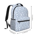 thumbnail image 2 of Fotbe Gray White Floral Pattern Casual Backpack for School, Travel, and Outdoor Activities - Durable, Lightweight, and Comfortable, 2 of 5
