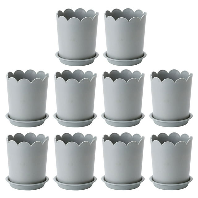 10 Sets Plastic Flowerpots Small Rose Planter Succulent Plant Nursery Pots