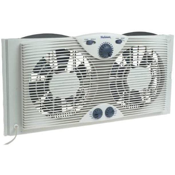 Holmes Dual 8" Blade Twin Window Fan with Manual Controls, 3 Speed
