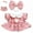Pink, variant on Clothes Set for 17cm Doll (NO Doll), Luxury Chic Style 2-Piece Accessories for 17cm Dolls, Premium Fashion Outfits - Bow Headdress + Plaid Tweed Dress