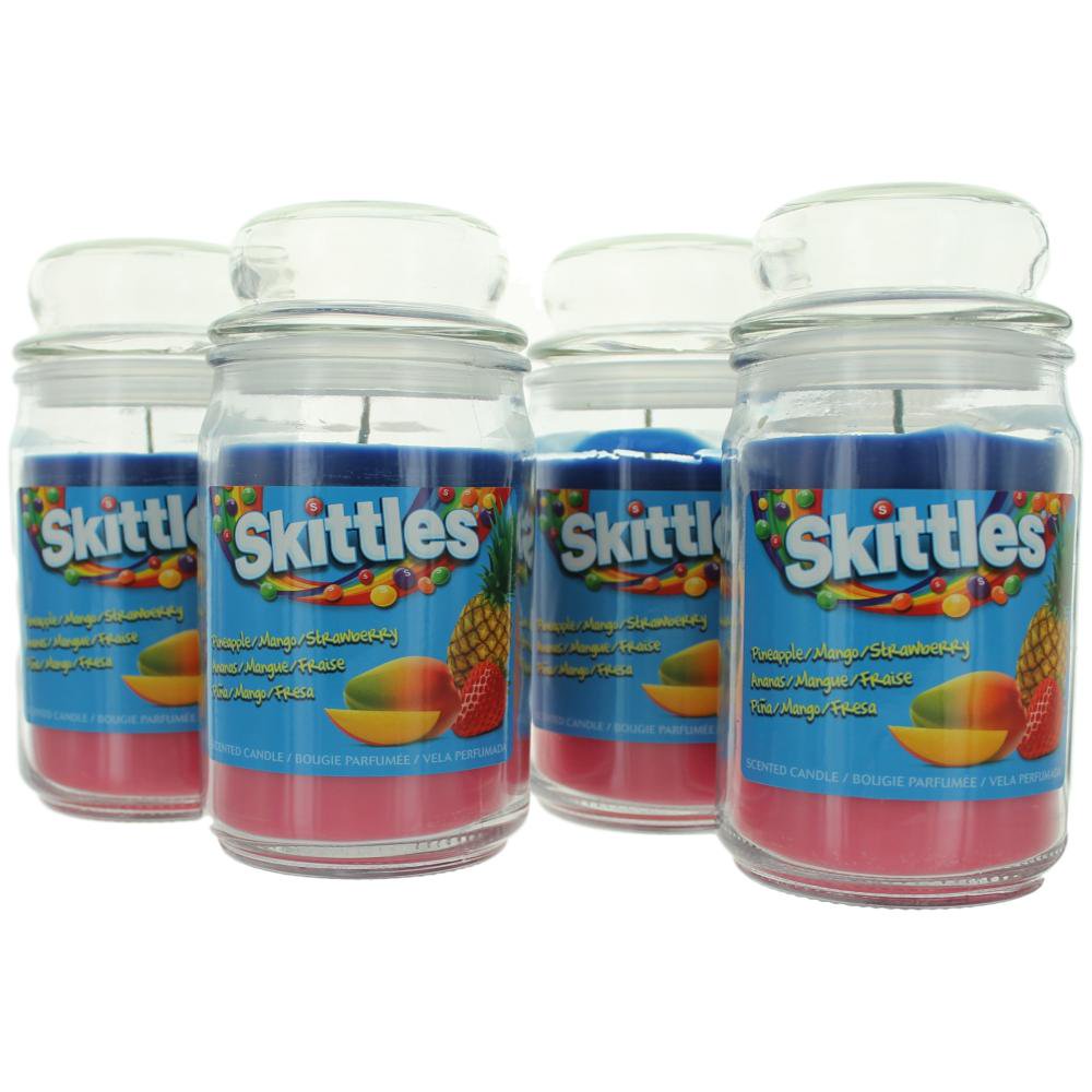 Skittles Scented Candle 4 Pack of 16 oz Triple Pour Jars Pineapple